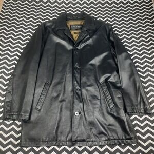 Wilsons Leather Mens Black Car Coat Thinsulate Ultra Insulated Jacket Large L